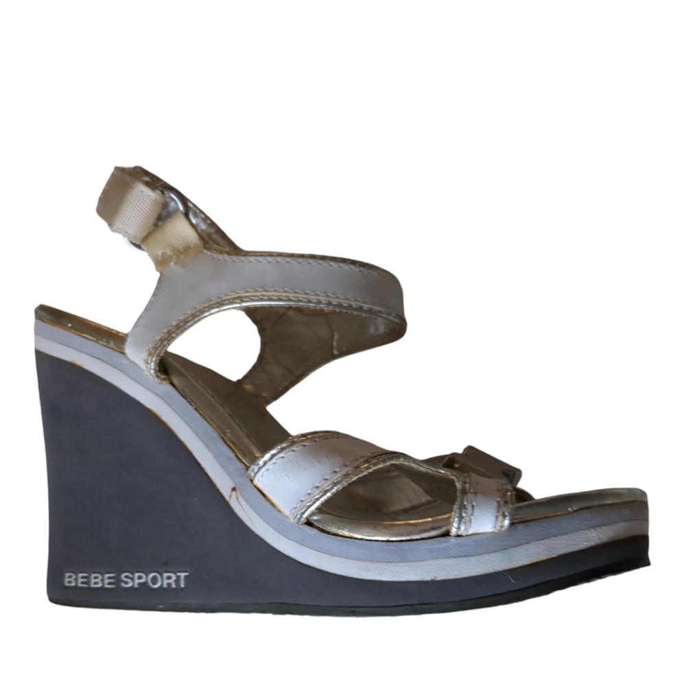 BEBE Sport White and Grey Platform Size 7